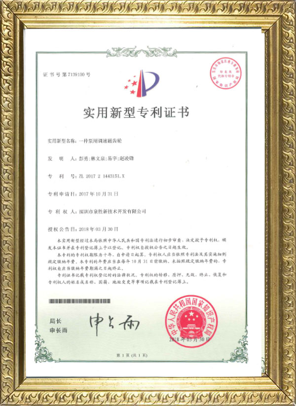 The utility model relates to a speed regulating magnetic gear for a pump